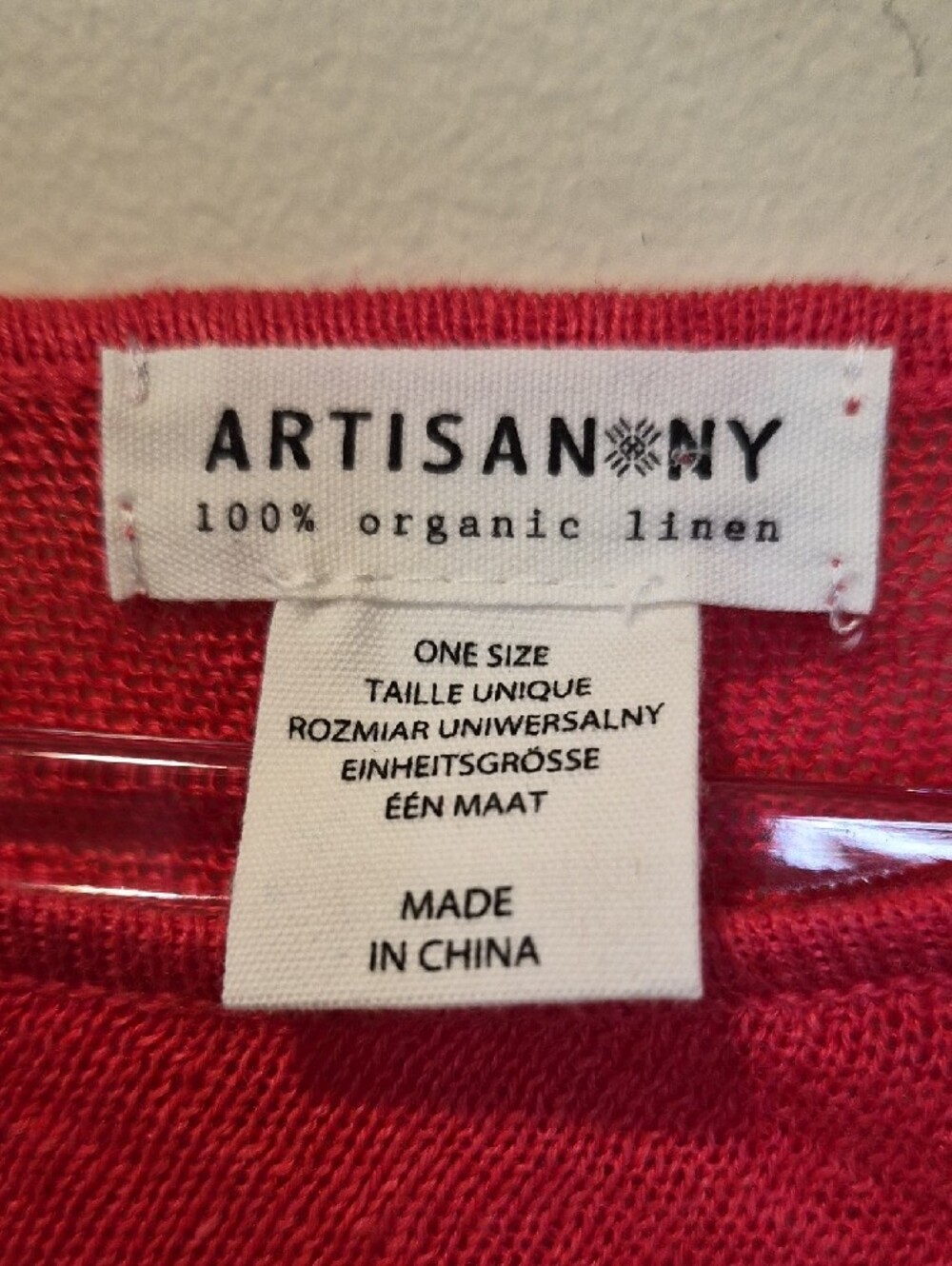 Artisan Ny Organic Linen Vibrant Coral Pink Top - Picture 2 of 8